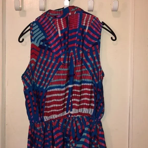 Amazing summer flowy multi color dress sz M - Picture 7 of 8
